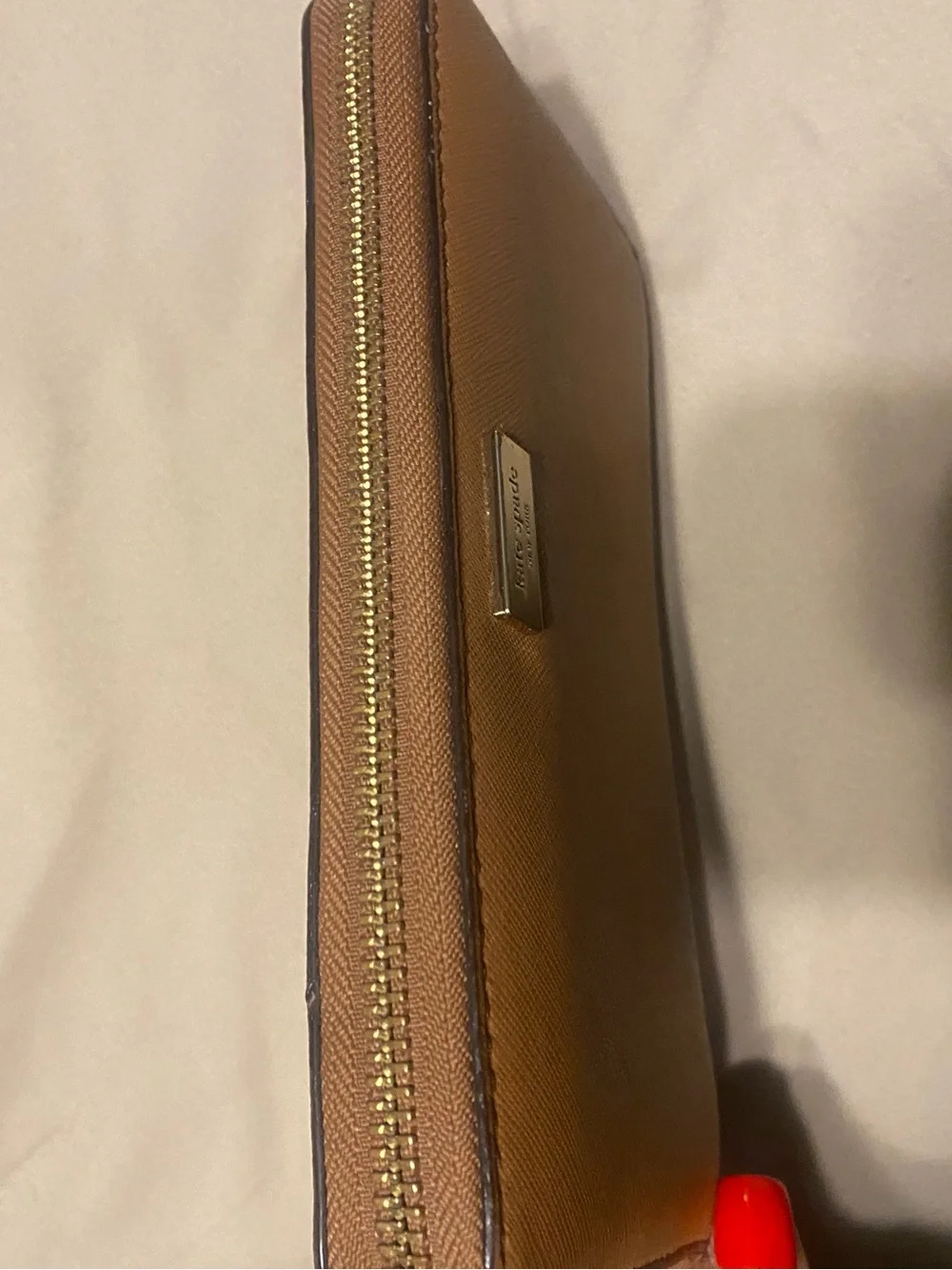kate spade Cognac Zip-Around Leather Wallet